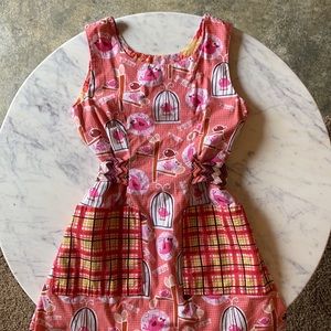 Adorable, Vintage Style, Hand Made Apron Dress - One Size. Fun print. Unique!